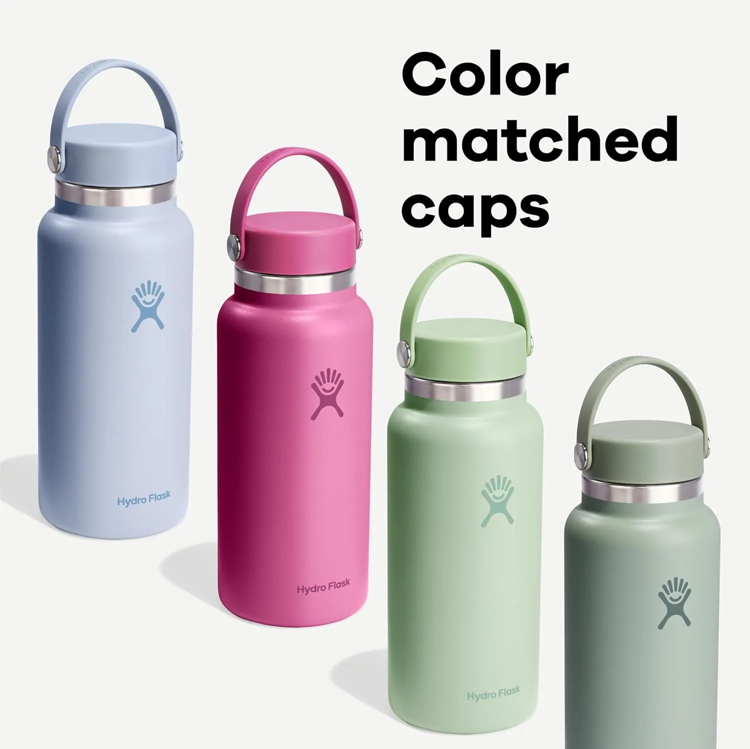 Hydro Flask Wide Mouth vacuum insulated stainless steel water bottle with leakproof closeable lid for cold water drinks, sports, travel, car and school