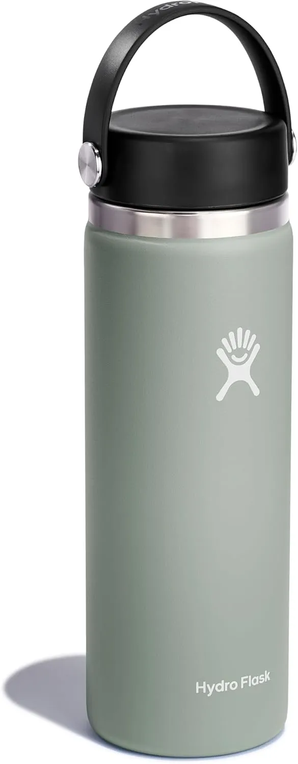 Hydro Flask Wide Mouth vacuum insulated stainless steel water bottle with leakproof closeable lid for cold water drinks, sports, travel, car and school