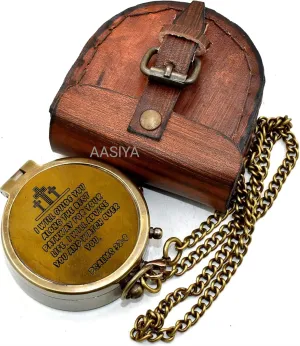 I Will Guide You Special Quote~ Psalms 32:8 Engraved Antique Compass with Leather Case Unique Gift for Boys and Girls Birthday Gift Graduation Day Gift Christmas Day Gift for Husband Love Compass