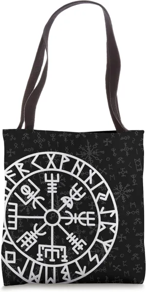 Icelandic Magical Staves - Vegvísir Viking Compass Tote Bag