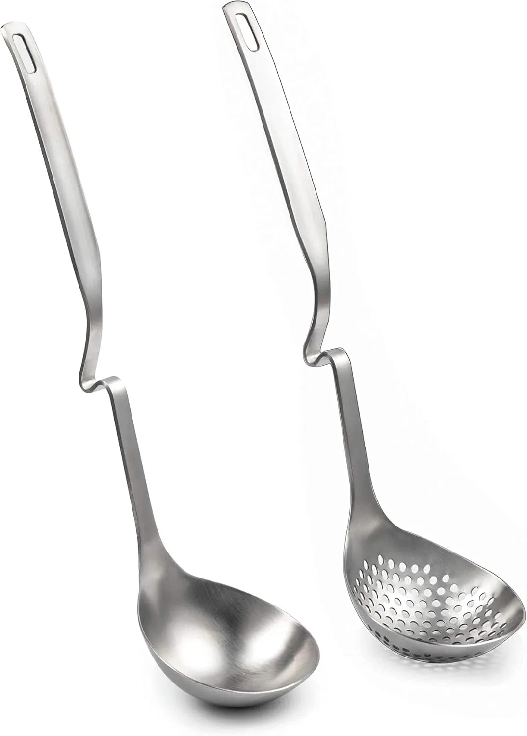 IMEEA Hot Pot Ladle Set Slotted Spoons for Cooking SUS304 Stainless Steel Soup Ladles for Serving, 12-Inch