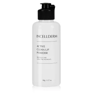 INCELLDERM Active Clean-Up Powder 90g (3.17oz) | Water-Activated Facial Cleanser with Papain Enzymes | Gentle Exfoliation and Skin Barrier Support | Plant-Based Formula