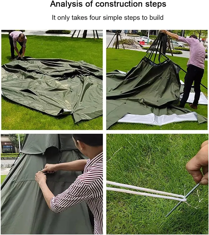 Inflatable Camping Tent for 4-6 Person, 4 Season Waterproof & Windproof Air Tents with Pump, Easy Setup Cabin Camping Tent with Mesh