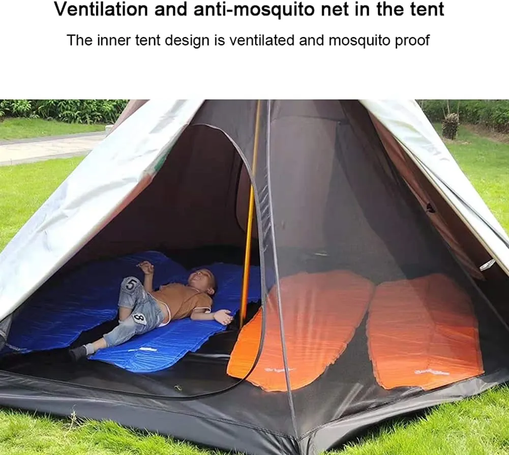Inflatable Camping Tent for 4-6 Person, 4 Season Waterproof & Windproof Air Tents with Pump, Easy Setup Cabin Camping Tent with Mesh