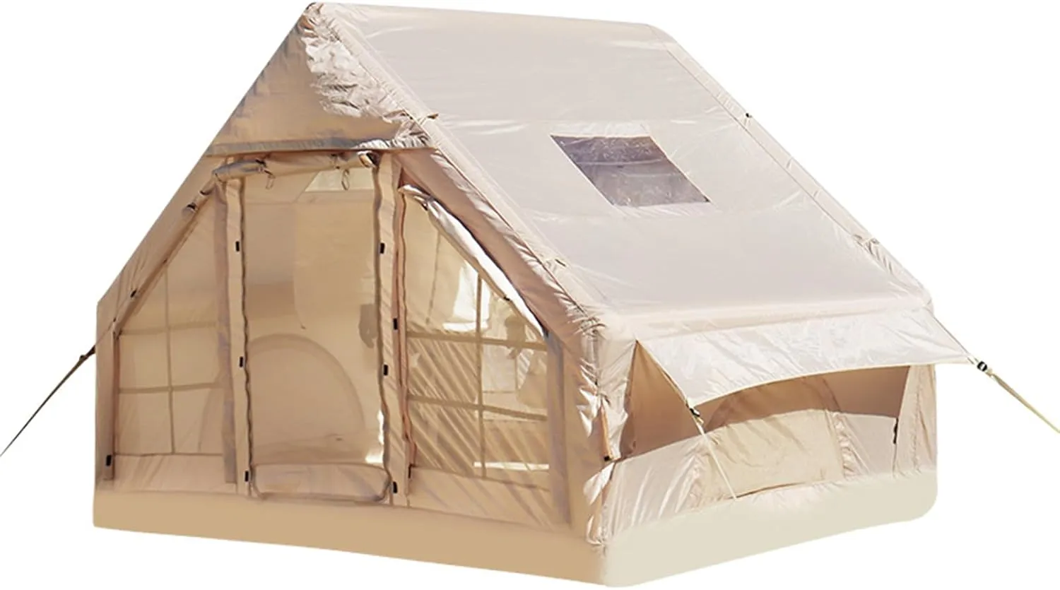 Inflatable Tents for Camping, Blow Up Air Camping Tent with Pump, Easy Setup 4 Seasons Outdoor Cabin Tent House with Mesh & Doors for Family Travel