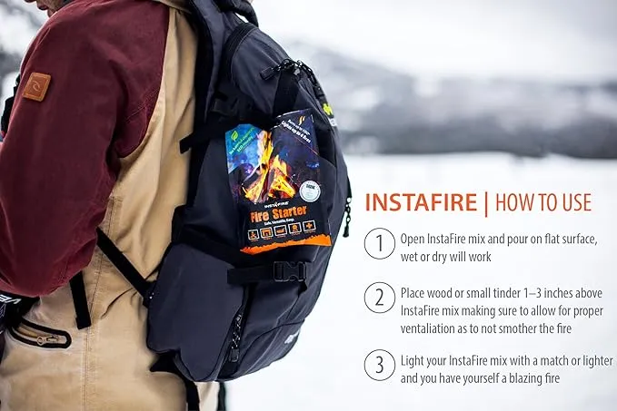 Instafire Granulated Fire Starter, All Natural, Eco-Friendly, Lights up to 48 Total Fires in Any Weather, Awarded 2017 Fire Starter of The Year