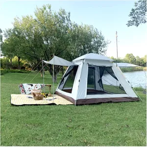Instant Dome Tent 4 People Insect-Proof,Double Doors and Four Windows Big Tents Sturdy and Practical Pop Up Tents for Adults for Family,Outdoor,Hiking and Mountaineering