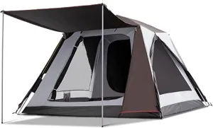 Instant Family Camping Tent for 4-5 People, Automatic Pop-Up, Double Layer Waterproof, Windproof, Sun Shade with Carry Bag, Quick Setup Sun Shelter