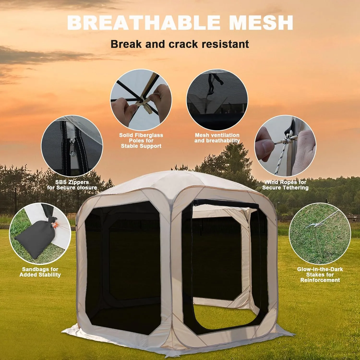 Instant Pop-Up Mesh Camping Tent
