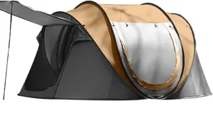 Instant Pop Up Tent, 2-4 Person Portable Automatic Camping Tent, Upgraded 2 Doors Vestibule Sun Shelter, Waterproof Windproof Family Tent, for Camping Hiking Beach and Outdoor