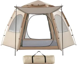 Instant Pop Up Tents for Camping, Portable Weather Resistant Camping Hub Tent, Automatic Dome Tent with 2 Door 3 Mesh, Family Tent for Hiking Backpacking Camping Tent