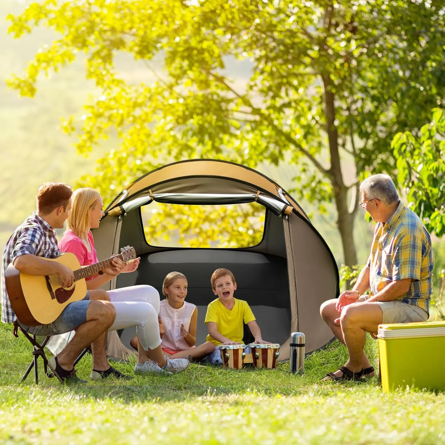 Instant Tent for Camping, Pop Up Tent, Water Resistant Dome Tent, Easy Setup for Camping Hiking and Outdoor, Portable Tent with Carry Bag, Family Tent for 3 Seasons