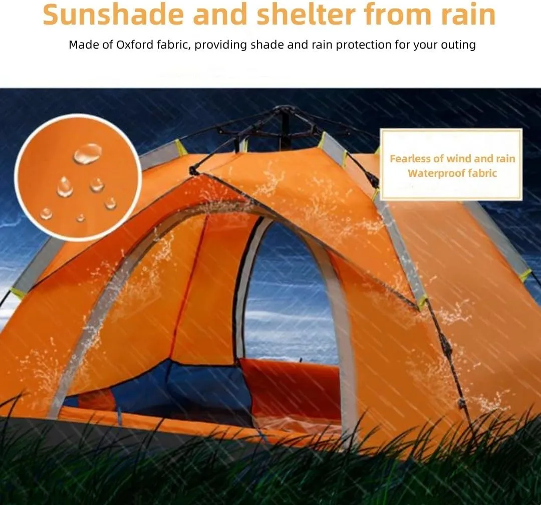 Instant Tent,3/4 Person Pop Up Camping Tent,Quick Setup Small Tent for Camping - Easy Set Up Fully Waterproof,Double-Thick Fabric, and Included Carry Bag, Sets Up in 60 Seconds