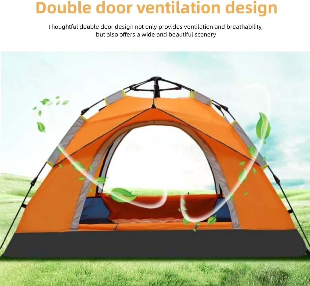 Instant Tent,3/4 Person Pop Up Camping Tent,Quick Setup Small Tent for Camping - Easy Set Up Fully Waterproof,Double-Thick Fabric, and Included Carry Bag, Sets Up in 60 Seconds