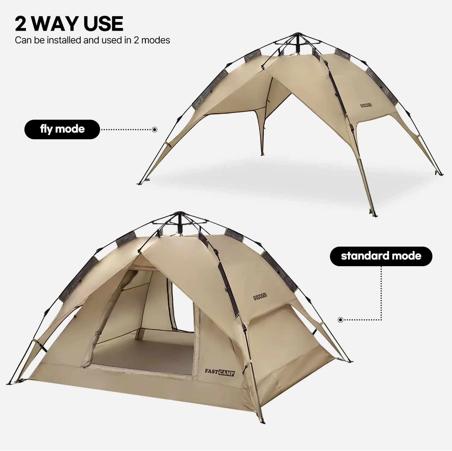 Instant Tents for Camping, 2-3 Person Pop Up Camping Tent, 60s Easy Setup Waterproof Dome Tent for Camping Beach Outdoor Travel