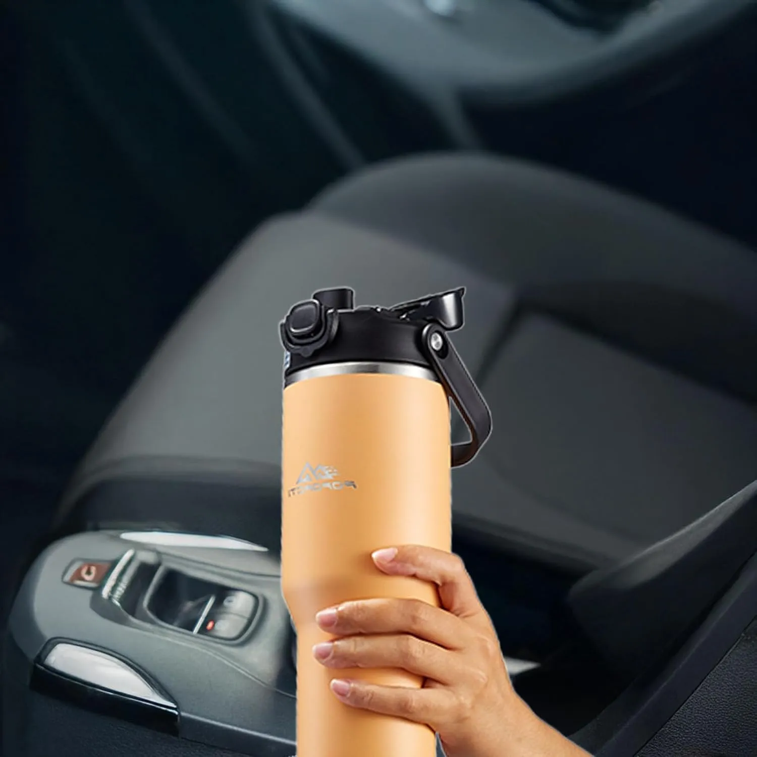 Insulated Tumbler,34 oz Stainless Steel Water Bottle, BPA-Free, Double-Walled Vacuum, Flip Straw for Travel, Keeps Drinks Hot & Cold for 12 Hours,For Travel, Gym & Office (Peach)