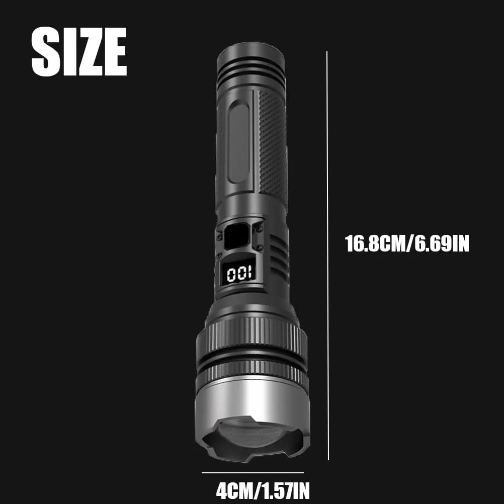 Intelligenck,2025 The Ultimate Survival Flashlight,Rechargeable Flashlights High Lumens,Digital Display,Ultra Far Focusing,for Outdoor,Emergency,Camping,Fishing (2PCS)