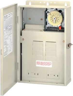 Intermatic T30004R Pool/Spa Control Panel - Ultimate Pool Management Hub for Accessories, Timers, and More - 100 Amp Load Center with T104M Mechanism & 8-Breaker Spaces