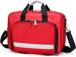 IOCCIOBB Professional Empty First Responder Bag Emergency Shoulder Bag Empty, Trauma First Aid Kits Storage Bag with Handle for Home, Office, and Outdoor Adventures(Red)