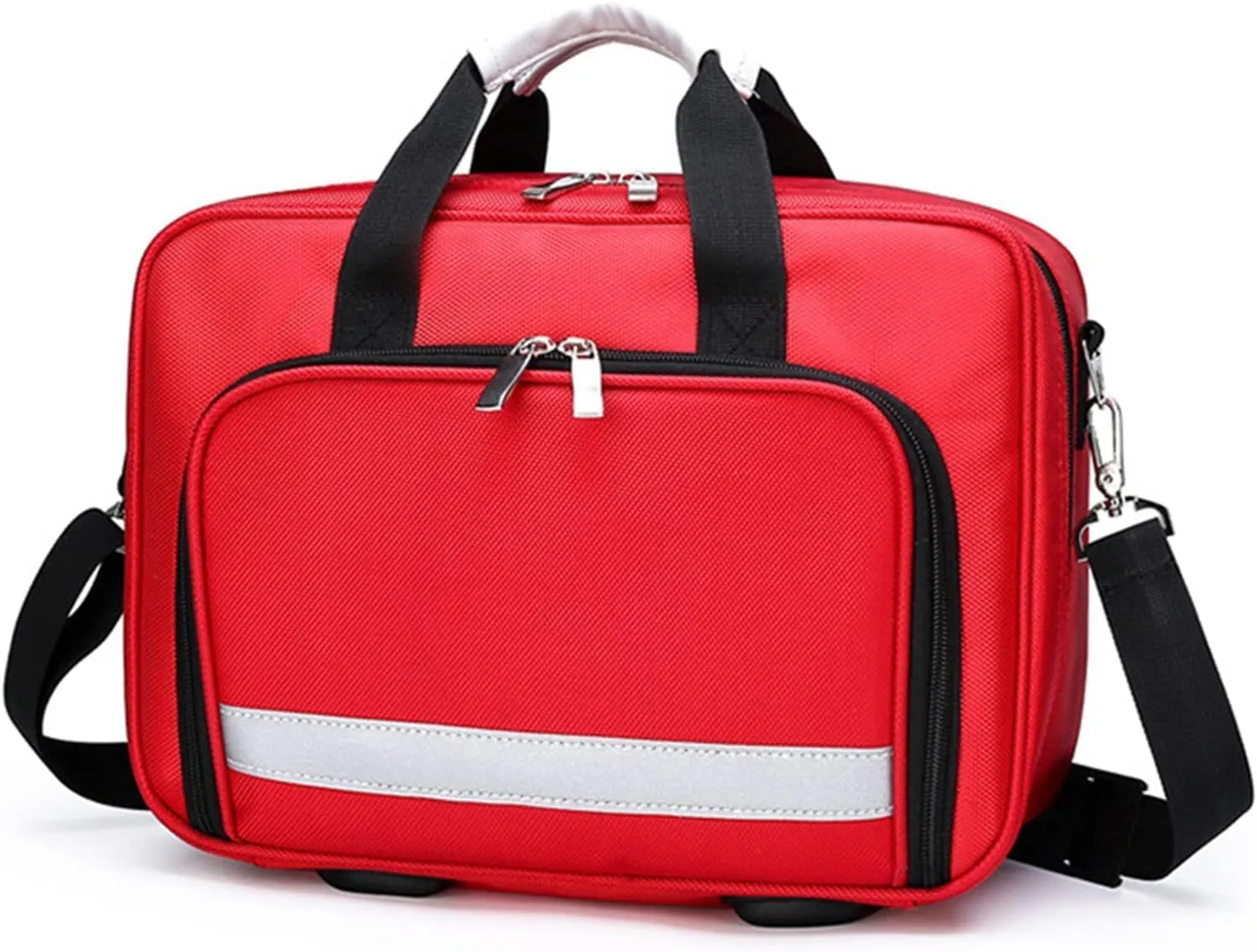 IOCCIOBB Professional Empty First Responder Bag Emergency Shoulder Bag Empty, Trauma First Aid Kits Storage Bag with Handle for Home, Office, and Outdoor Adventures(Red)