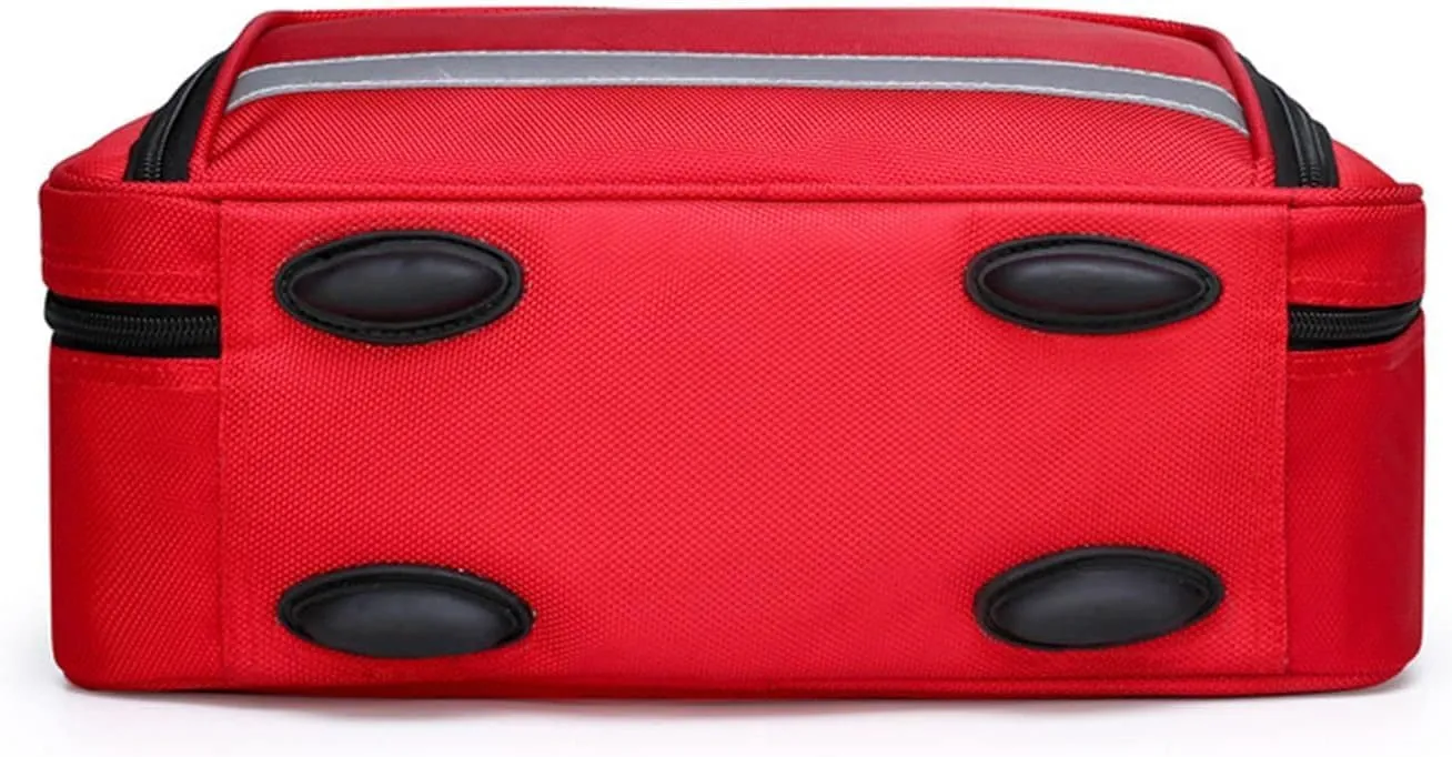 IOCCIOBB Professional Empty First Responder Bag Emergency Shoulder Bag Empty, Trauma First Aid Kits Storage Bag with Handle for Home, Office, and Outdoor Adventures(Red)