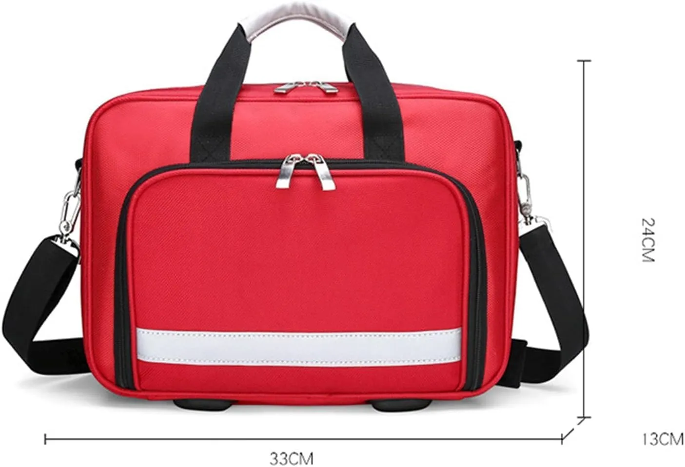 IOCCIOBB Professional Empty First Responder Bag Emergency Shoulder Bag Empty, Trauma First Aid Kits Storage Bag with Handle for Home, Office, and Outdoor Adventures(Red)
