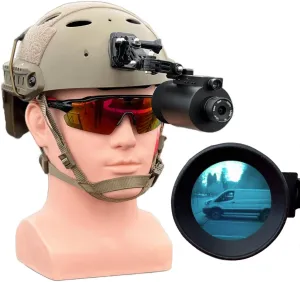 IRIS 1X NVG Monocular 940nm Infrared, FPV 1X Zoom, Head Mounted Wide Angle, Digital PVS-14 Night Vision Goggle System for Airsoft, NERF, Hiking, Camping, Urban Exploration