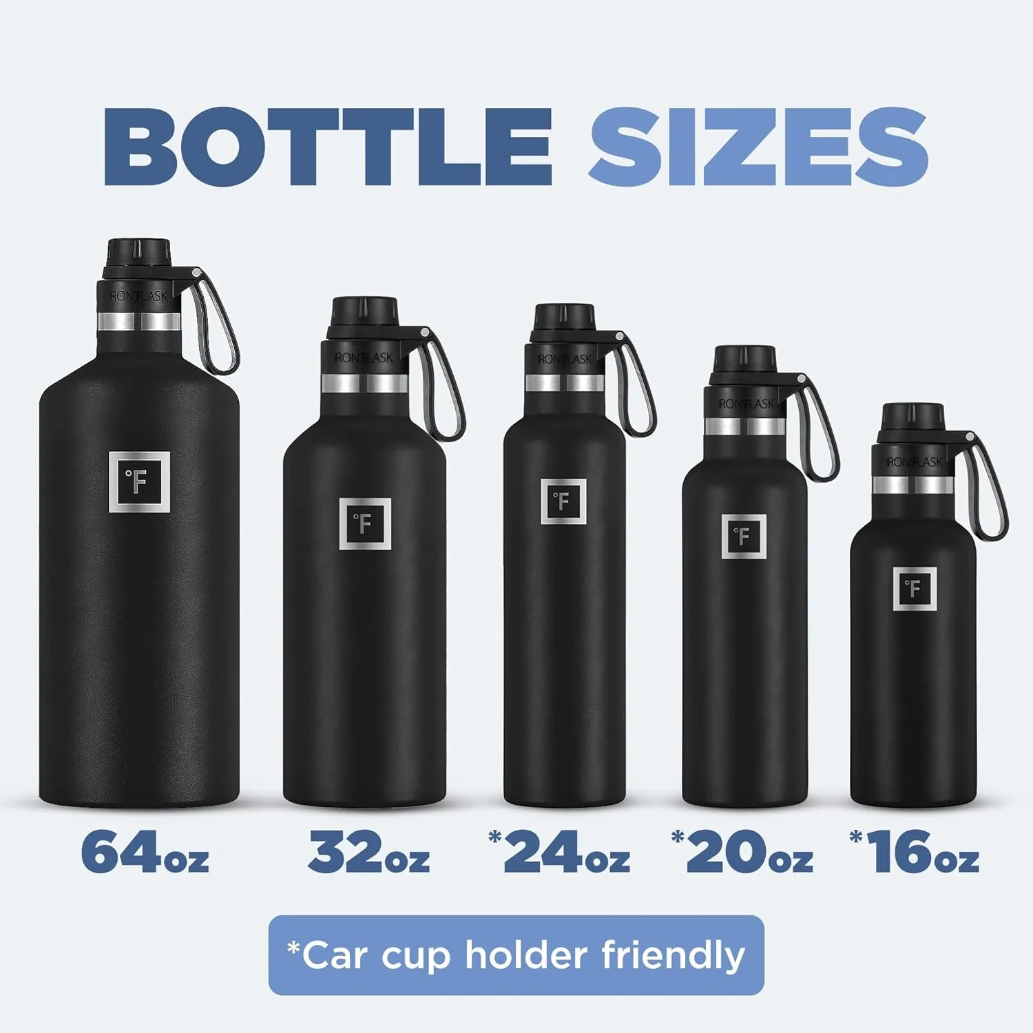 IRON °FLASK Camping & Hiking Hydration Canteens - 3 Lids (Narrow Spout Lid) Leak Proof Vacuum Insulated Stainless Steel - Hot & Cold Double Walled Sports Water Bottle - Aurora, 24 Oz