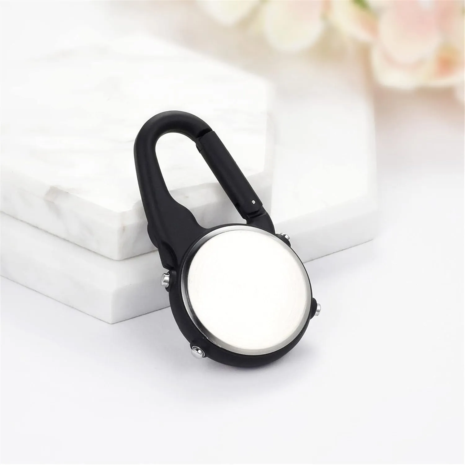 JewelryWe Men Women Digital Clip Watch Mini Microlight Watch Backpack Buckle Belt Fob Watch for Rock Climbing Doctors Nurses Chefs