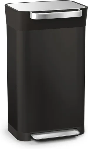 Joseph Joseph Intelligent Waste Titan Trash Can Compactor with Odor Filter, Compacts up to 3X Trash, 30L/7.9 Gallons, Black