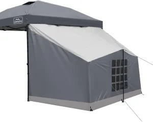 KAMPKEEPER Side Tent for 10 x 10 ft Pop Up Canopy, Easy Setup Gazebo Attachment, Camping Tent (Grey)