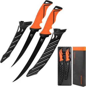 KastKing Paradox Fishing Fillet Knife Kit, 7" and 9" Fillet Knives with Corrosion-resistant G4116 German Stainless Steel, Razor Sharp Blades, Non-Slip Handles, and Protective Vented Sheaths – Fishing Gear and Fishing Gifts for Men