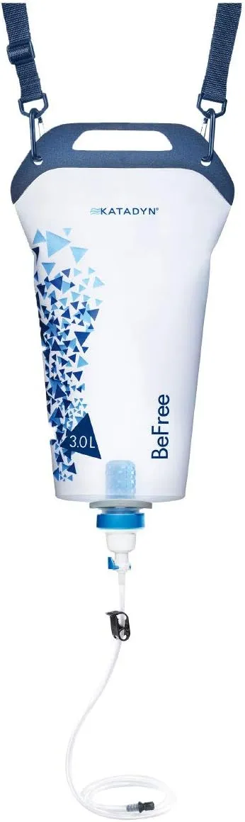 Katadyn Gravity BeFree 3.0L Water Filter, Fast Flow, 0.1 Micron EZ Clean Membrane Personal Small Group Camping, Backpacking Emergency Preparedness, Clear, 8020470