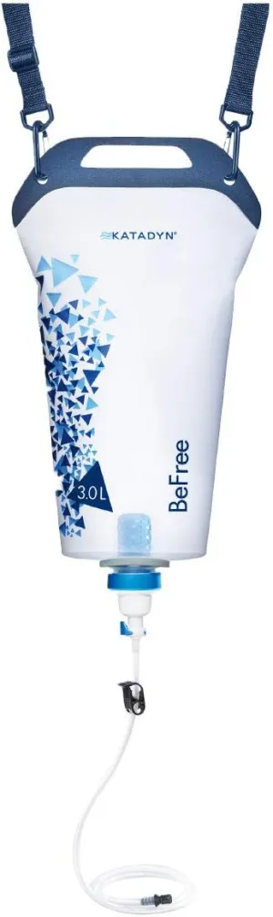 Katadyn Gravity BeFree 3.0L Water Filter, Fast Flow, 0.1 Micron EZ Clean Membrane Personal Small Group Camping, Backpacking Emergency Preparedness, Clear, 8020470