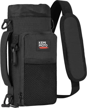 KEMIMOTO Water Bottle Holder Bag, Water Bottle Carrier with Adjustable Shoulder Strap, Water Bottle Pouch Holder for Hiking, Camping, Fishing, Compatible with YETI Stanley SLM 32 oz, 40 oz, 64 oz