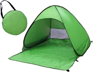 KESYOO Portable Automatic Pop Up Camping Tent Sun Shelter with UV Protection Green Instant Folding Beach Canopy for Outdoor Activities and Sun Shade