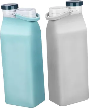 KESYOO Silicone Sports Water Bottle Leakproof Collapsible Travel Portable Student Office Hiking Camping Daily Use