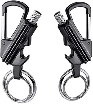 Keychain Lighter Kerosene Refillable for Outdoor Hikers Campers Waterproof Matches Lighter Portable Push - Pull Buckle Design(2-Pack 2)