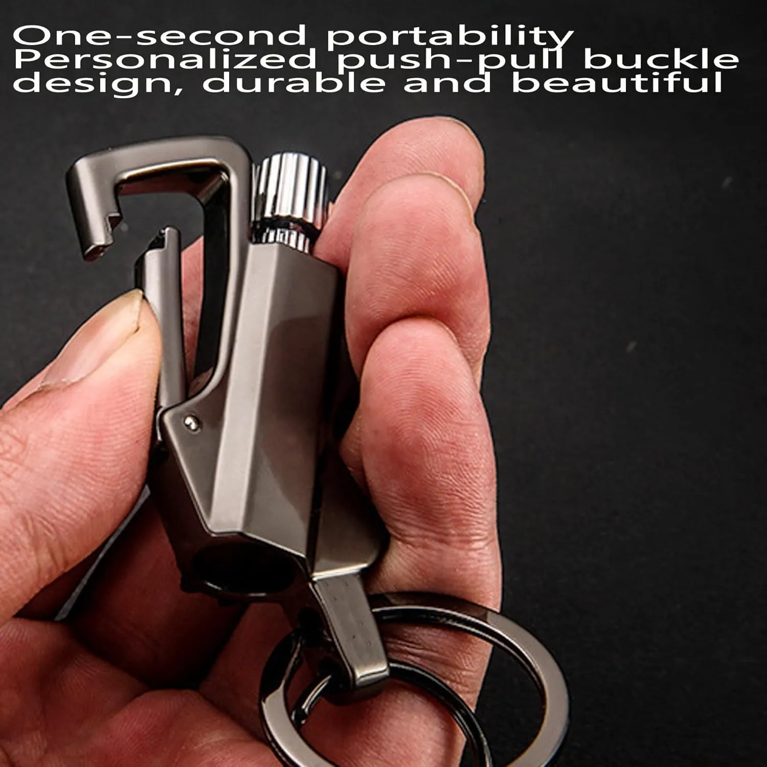 Keychain Lighter Kerosene Refillable for Outdoor Hikers Campers Waterproof Matches Lighter Portable Push - Pull Buckle Design(2-Pack 2)