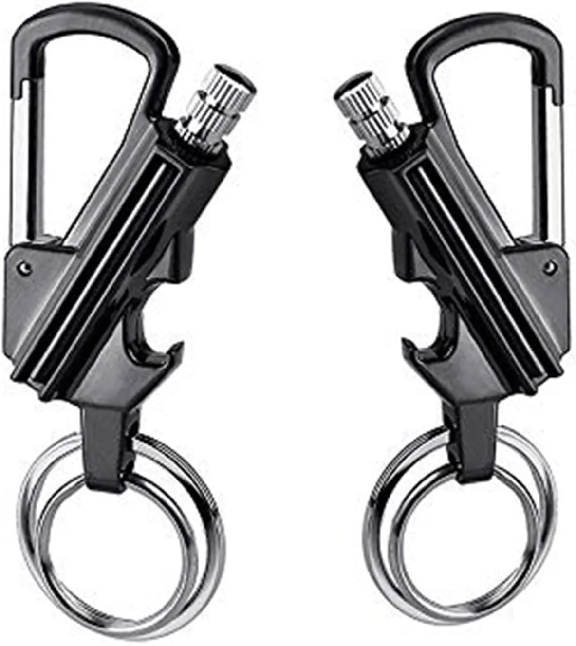 Keychain Lighter Kerosene Refillable for Outdoor Hikers Campers Waterproof Matches Lighter Portable Push - Pull Buckle Design(2-Pack 2)