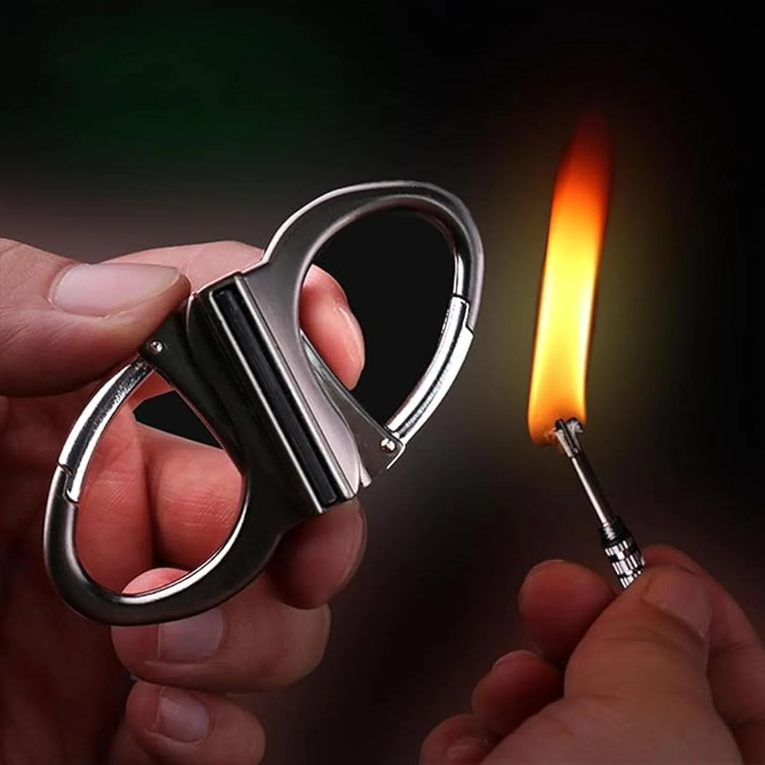 Keychain Lighter, Lighter Key Chain, Fire Starter Key Ring, Metal Keychains Lighters for Outdoor Car and Home