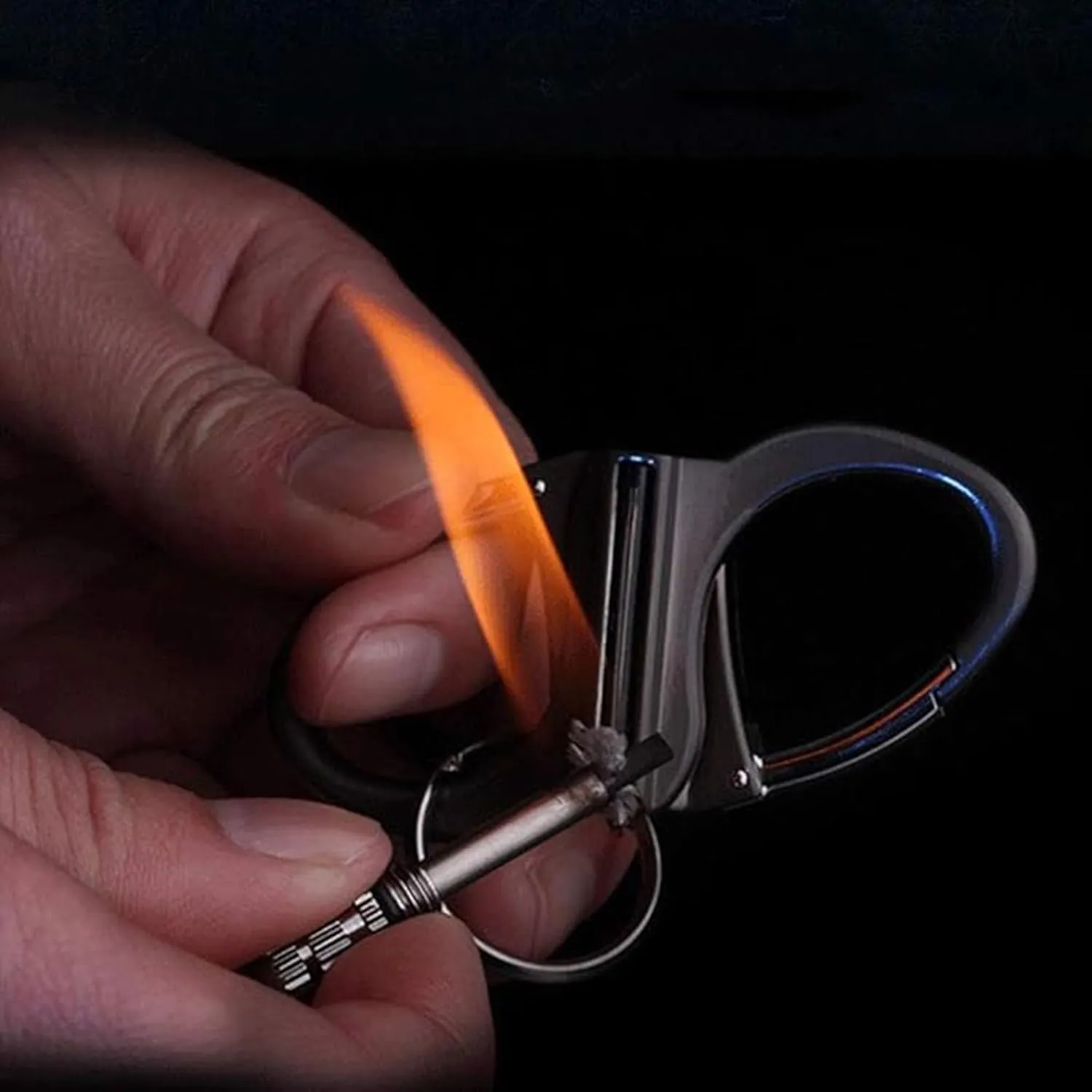 Keychain Lighter, Lighter Key Chain, Fire Starter Key Ring, Metal Keychains Lighters for Outdoor Car and Home