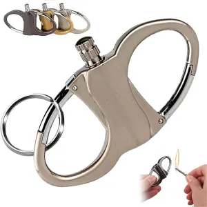 Keychain Lighter，Kerosene Lighter,Key Chain Lighter，Keychain Match Lighter，Lighter Holder Key Chain，Forever Match Lighter，Mini Waterproof Lighters for Outdoor Car and(Silver)