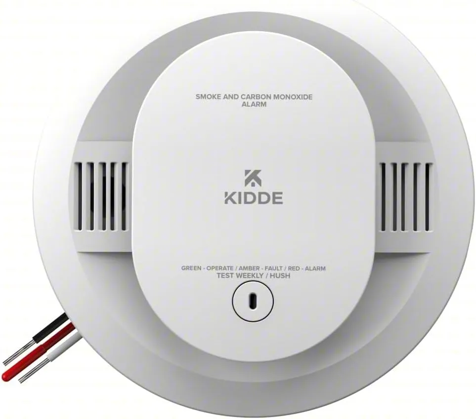 Kidde CUACFEX Hardwired Smoke and Carbon Monoxide Alarm with AA Battery Backup, Interconnectable, Model 21033083