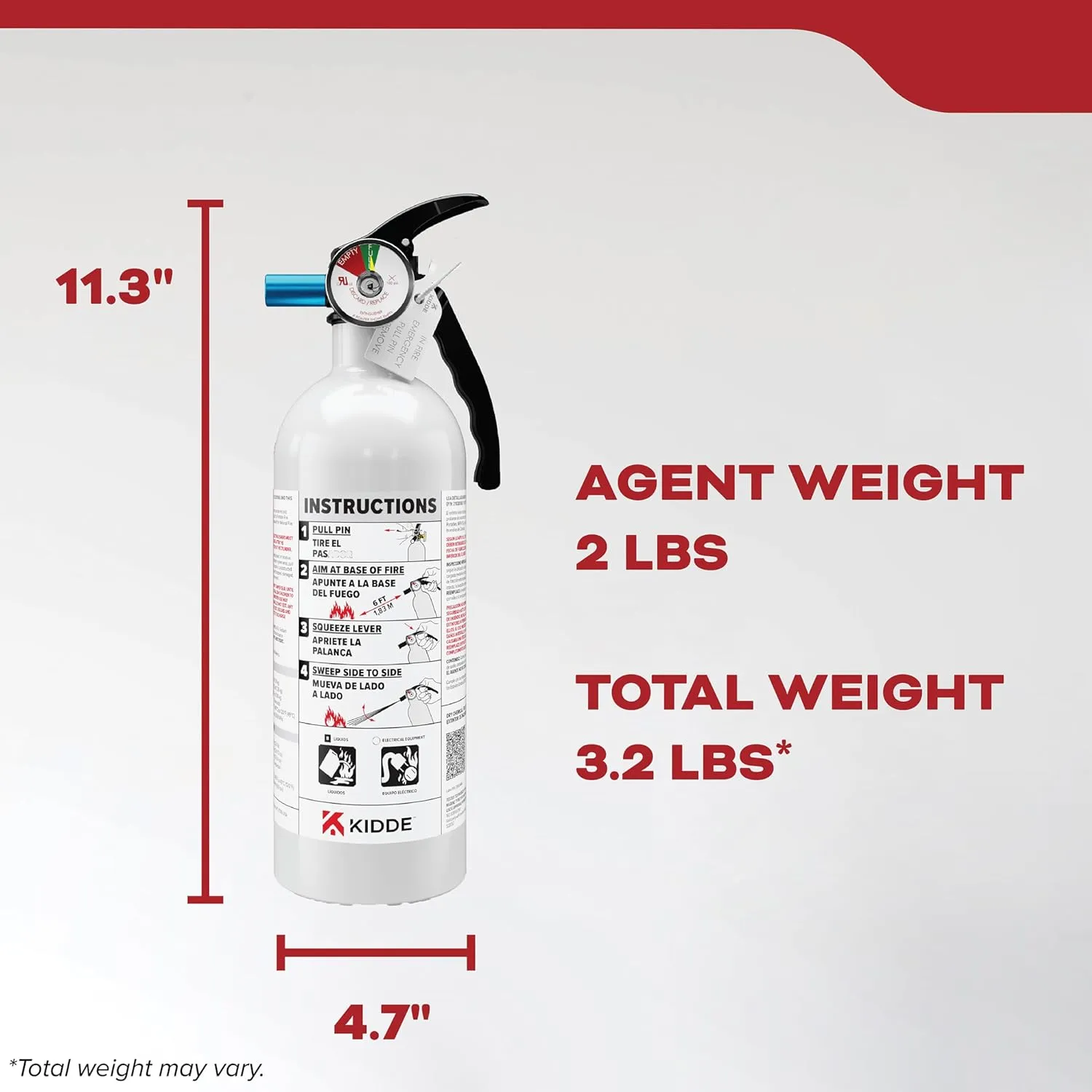 Kidde Fire Extinguisher for Vehicles, Cars, Trucks, Single-Use 5BC