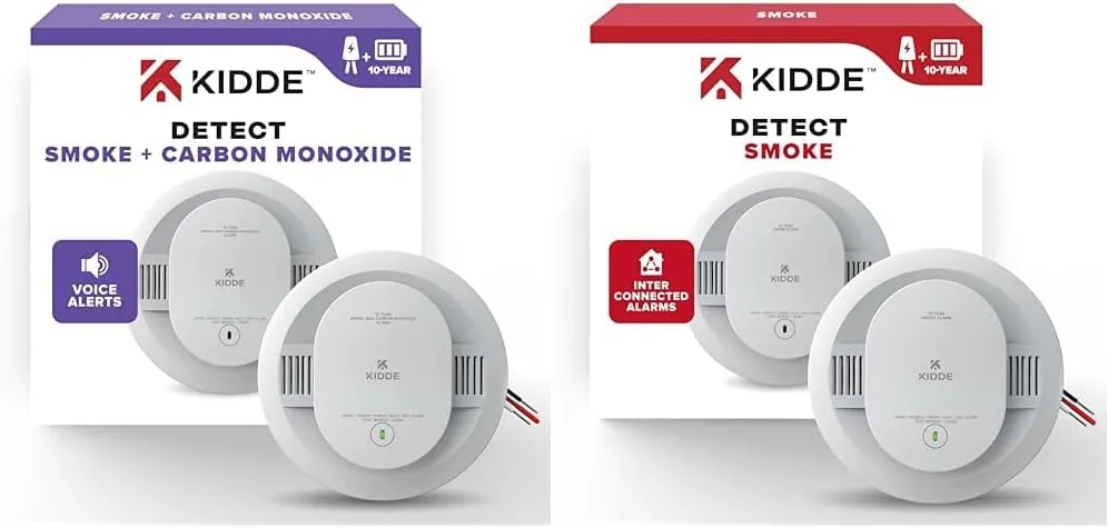 Kidde Hardwired Smoke & Carbon Monoxide Detector with 10-Year Battery Backup Bundle with Kidde Hardwired Smoke Detector with 10-Year Battery Backup