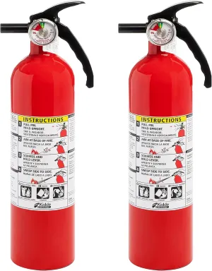 Kidde Multi Purpose Fire Extinguisher for Home, Office, Dorm, Residential, 1A10BC, 2 Pack