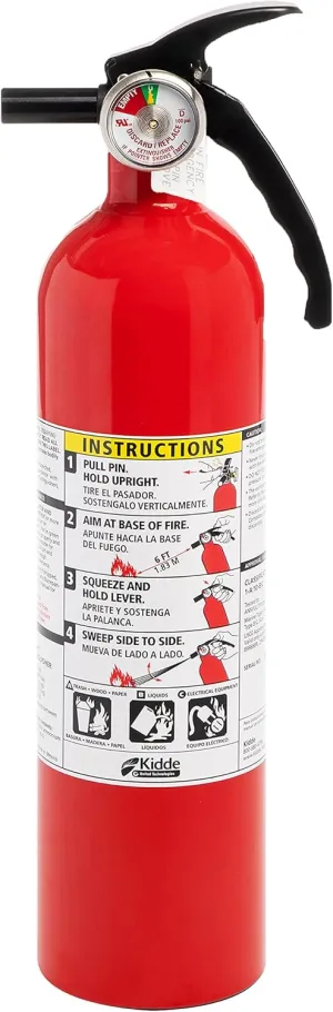 Kidde Multi Purpose Fire Extinguisher for Home, Office, Dorm, Residential, 1A10BC