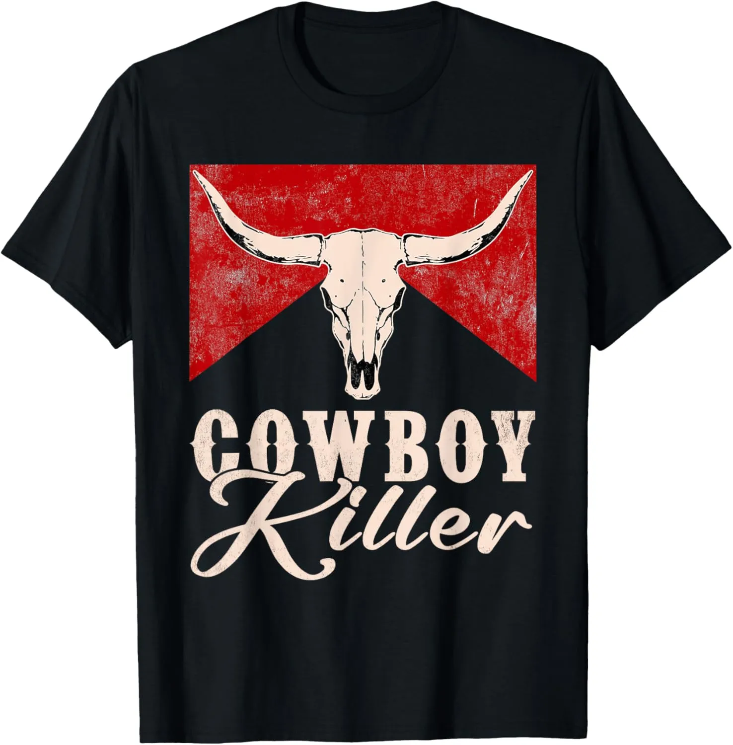 Killers Vintage Cowboy Western Rodeo Bull-Skull T-Shirt