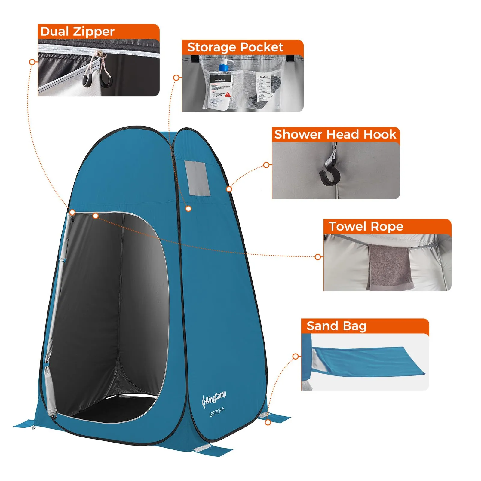 KingCamp GENOVA 1-Room Privacy Shelter Pop Up Privacy Tent